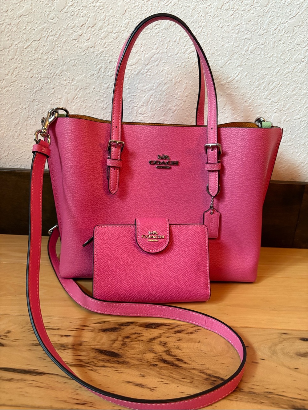 COACH Mollie 25 Tote Bag and Wallet- Petunia Pink
